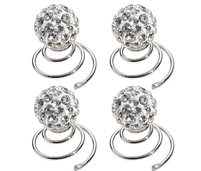 Simili  Curlies rund mit Stein glitzernd